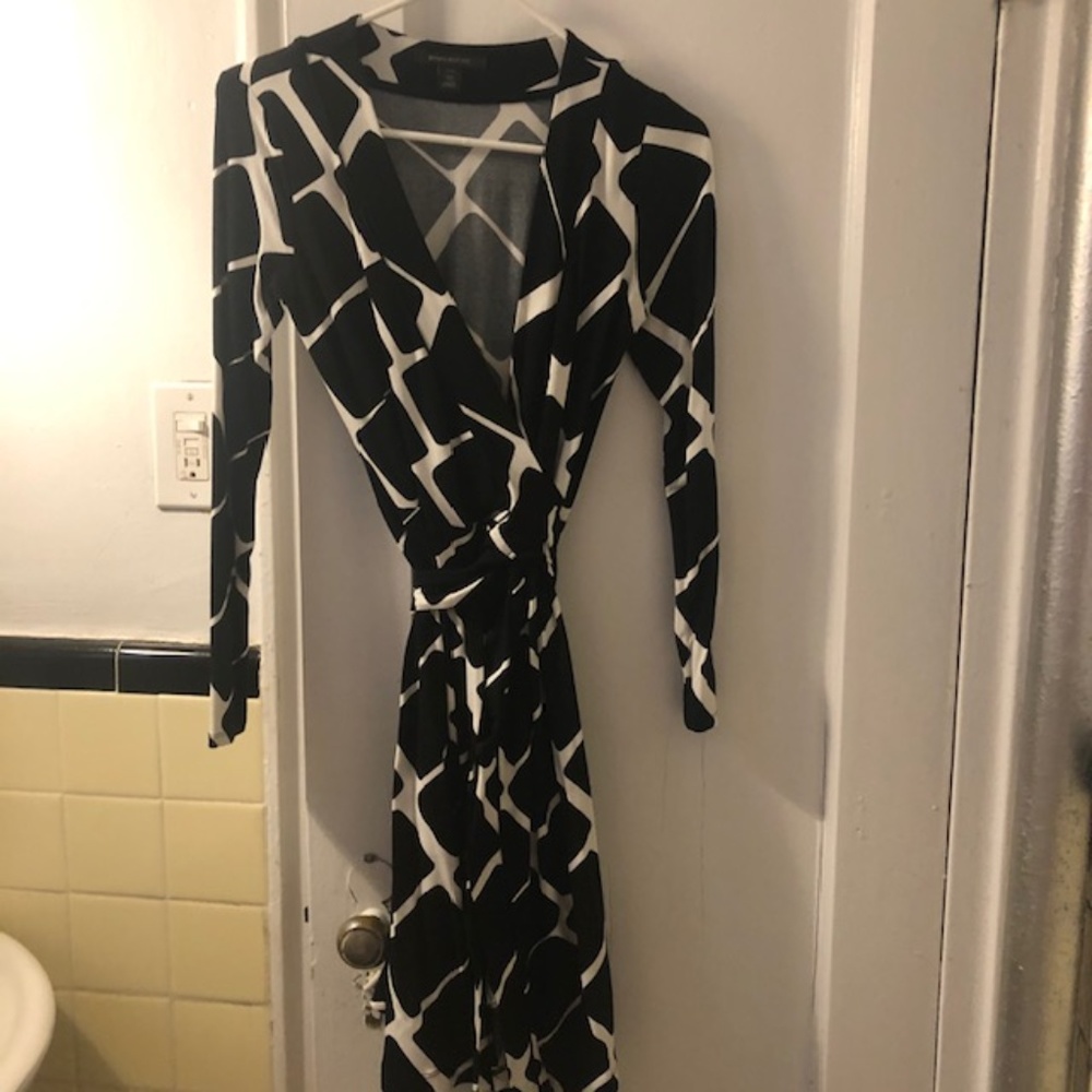 Banana Republic Black and White Wrap Dress